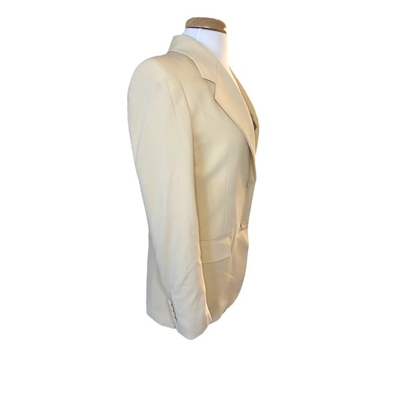 Lafayette 148 Pale Yellow Shoulder Padded Blazer Womens Medium - Picture 3 of 12